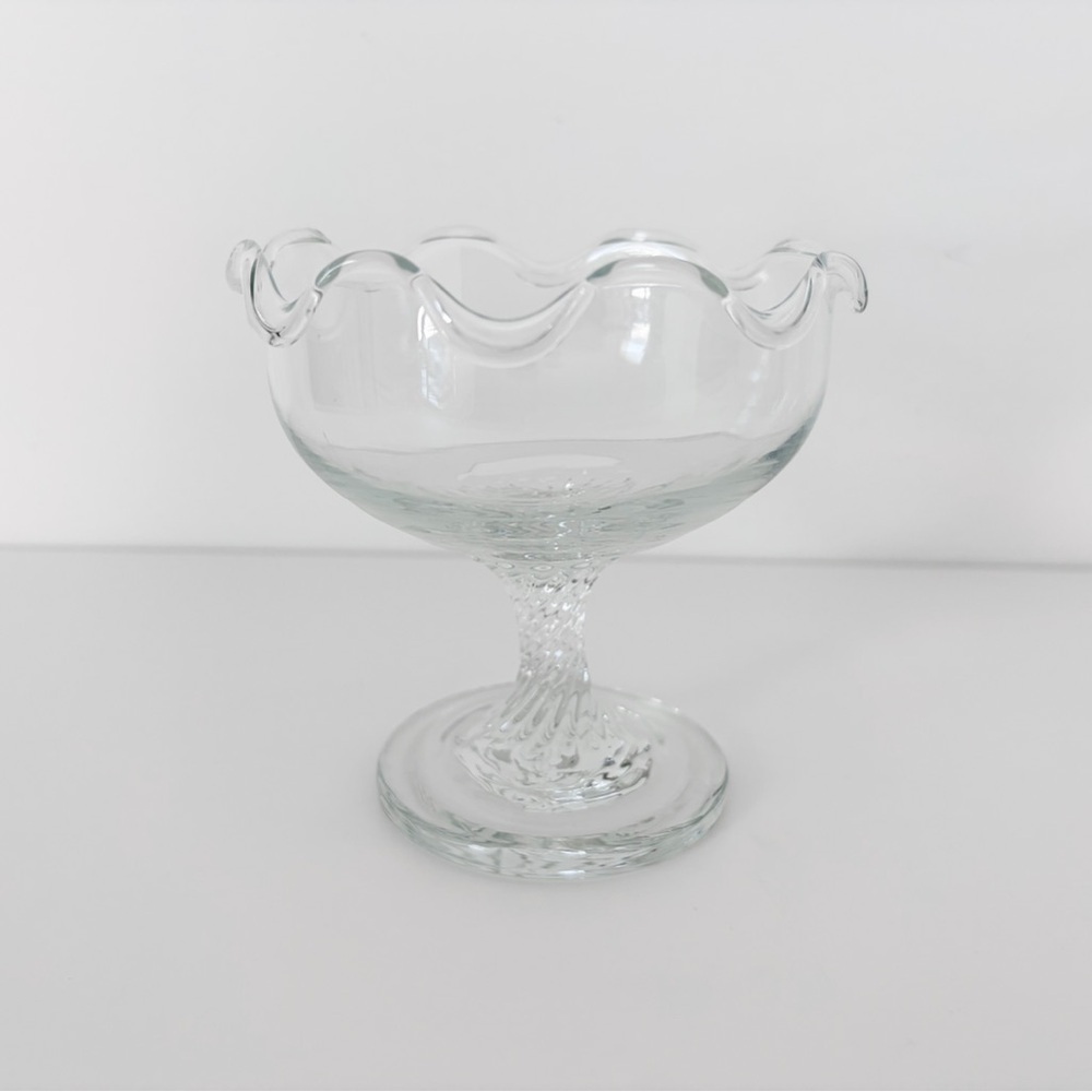 Vintage Glass Pedestal Candle Holder